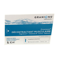 Granions Muscle Relaxer - Oligotherapy - 30 Drinkable Ampoules