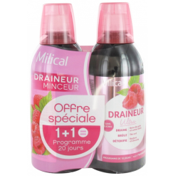 Milical Draineur - Detoxifying & Draining - Ultra Raspberry Flavour -2 X 500ml