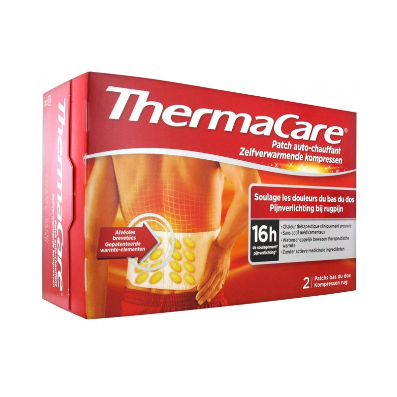 Patchs Chauffants Anti Douleur - Bas du Dos - ThermaCare -  2 Patchs