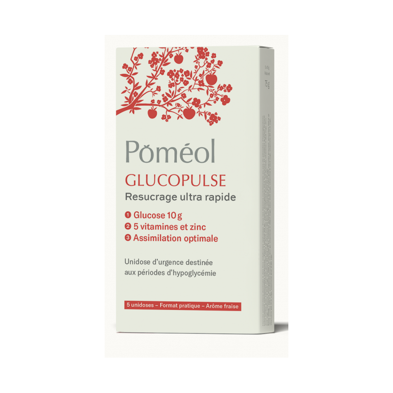 Poméol - Resucrage Ultra Rapide - Hypoglycémie - GlucoPulse - 5 Sachets