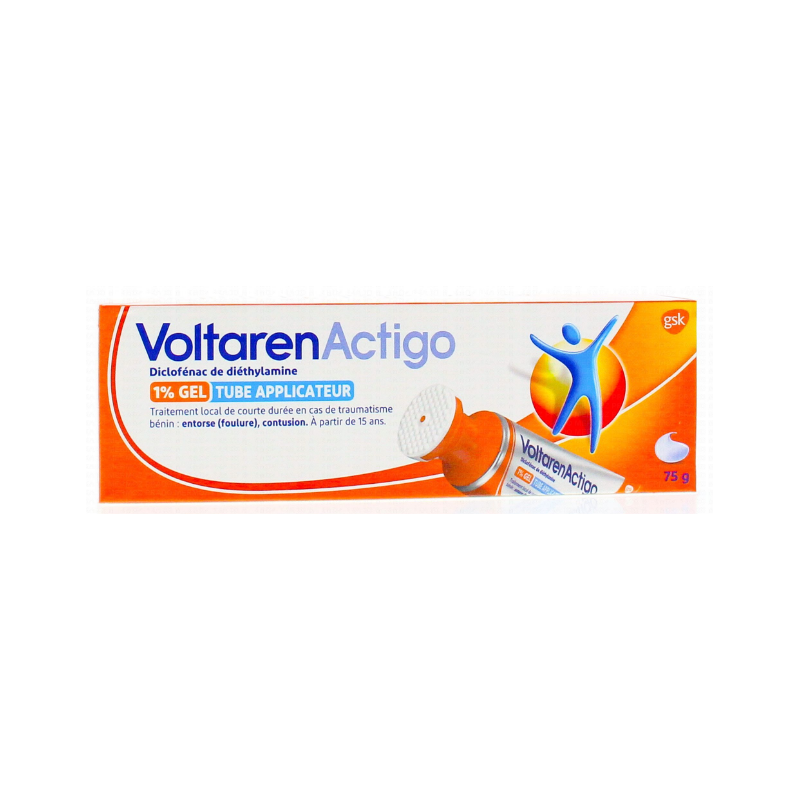 Voltaren Actigo 1% Gel - Diethylamine Diclofenac - Tube Applicator - 75g