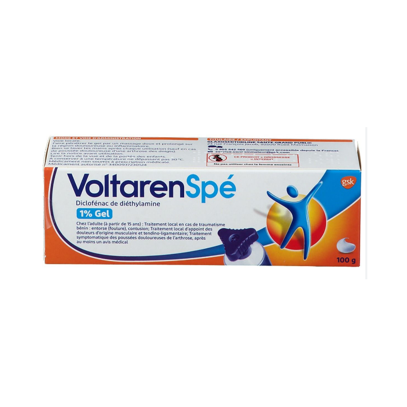 VoltarenSpé Gel 1% - Diclofenac - Tendinitis, arthritis, oedema - 100g