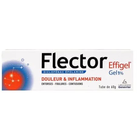 Effigel Gel 1% - Diclofenac Epolamine - Entorses, Foulures, Contusions - Flector - 60g