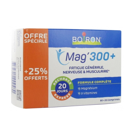 Mag'300+ - General, Nervous & Muscular Fatigue - Boiron - 80+20 tablets