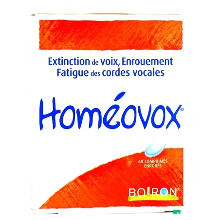 Homéovox - Extinction de Voix & Enrouement - Boiron - 60 Comprimés