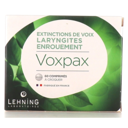 Voxpax - Enrouement & Extinctions de Voix - Lehning - 60 Comprimés à croquer