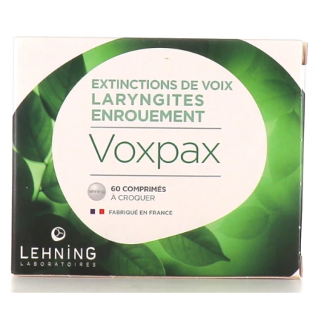 Voxpax - Enrouement & Extinctions de Voix - Lehning - 60 Comprimés à croquer
