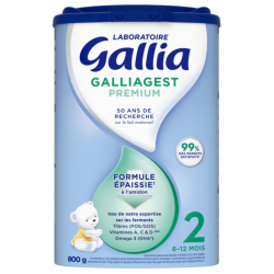 Lait Galliagest Premium - Formule Epaissie - 2eme Age - 6-12 Mois - 800 G