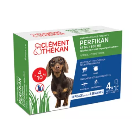 Perfikan - Antiparasitaires Externe - Chiens de 4 à 10 kg - Clément Thékan - 4 pipettes