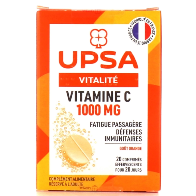 Vitamin C 1000mg - Vitality - UPSA - 20 effervescent tablets