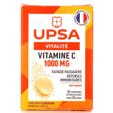 Vitamin C 1000mg - Vitality - UPSA - 20 effervescent tablets