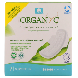 Serviettes Hygiéniques - Flux Extra - Organyc - 7 Serviettes