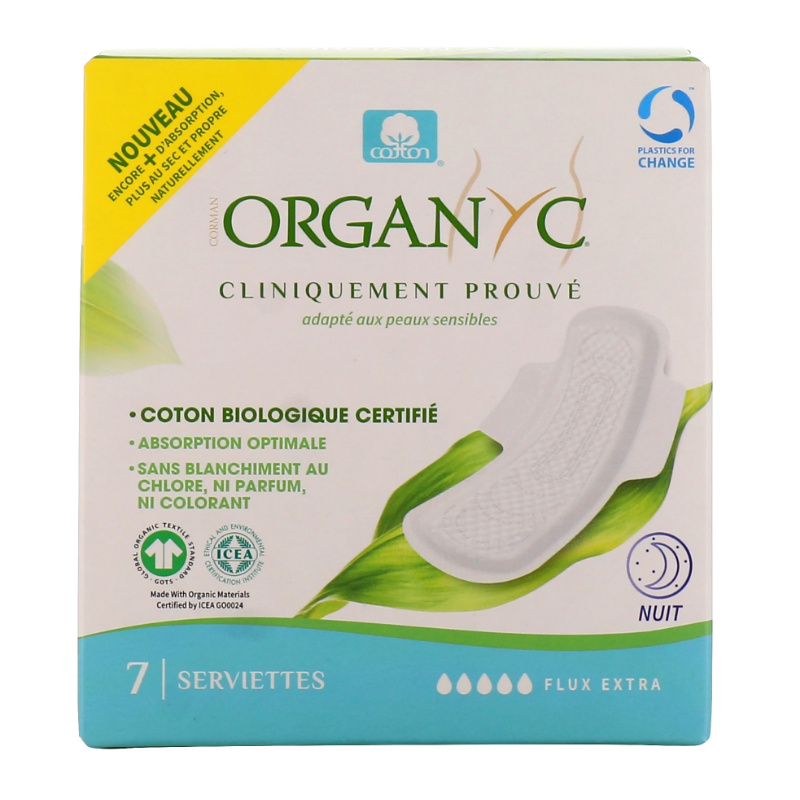 Sanitary Napkins - Flux Extra - Organyc - 7 Napkins