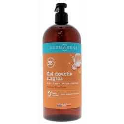  Gel Douche Surgras - Parfum Classique- Peaux Sensibles & Délicates - Marque Verte - 1L - Marque Verte
