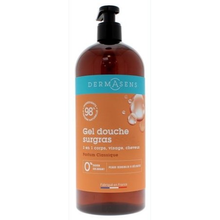  Gel Douche Surgras - Parfum Classique- Peaux Sensibles & Délicates - Marque Verte - 1L - Marque Verte