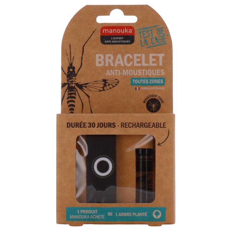 Bracelet Anti-moustiques - Toutes Zones - Manouka - 1 Bracelet Rechargeable