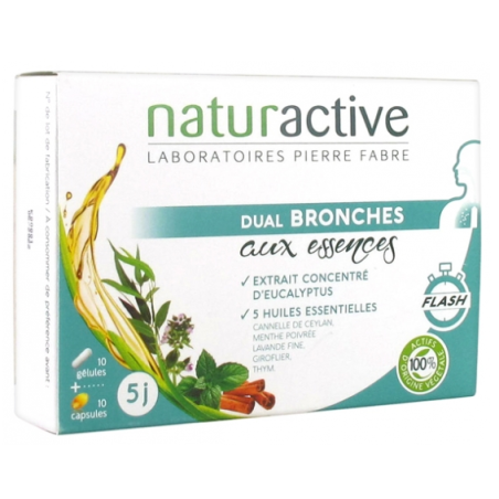 Dual Bronches aux Essences - Naturactive - 10 gélules + 10 capsules