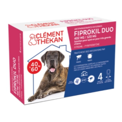 Fiprokil Duo - Antiparasitaires - Chiens 40 à 60 kg - Clément Thékan - 4 Pipettes