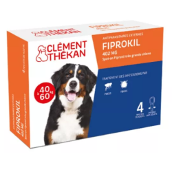 Fiprokil - Antiparasitaire - Chiens de 40 kg à 60 kg - Clément Thékan - 4 Pipettes