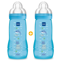 Coffret 2 Biberons MAM - Bleu -  +6 mois - 2 X 330ml