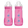 Box of 2 MAM baby bottles - pink little bird - +6 months - 330ml Mam