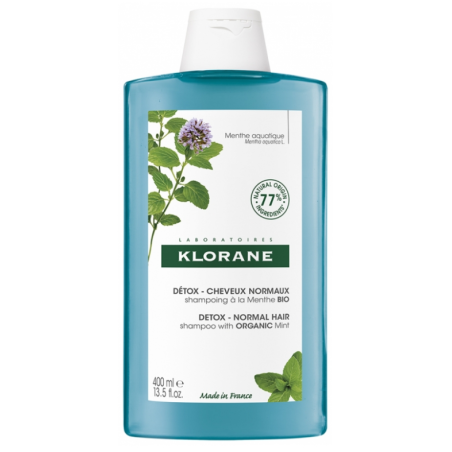 Shampooing à la Menthe - Anti-pollution - Détox - Cheveux Normaux - Klorane- 400 ml
