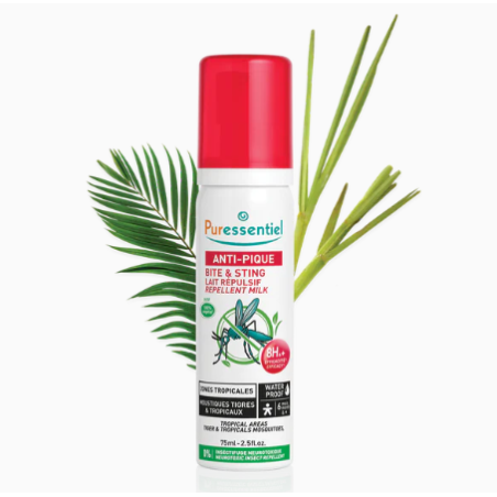 Anti-Bite - Repellent Milk for Tropical Areas - Puressentiel - 75 ml (Expiry date 03/2026)