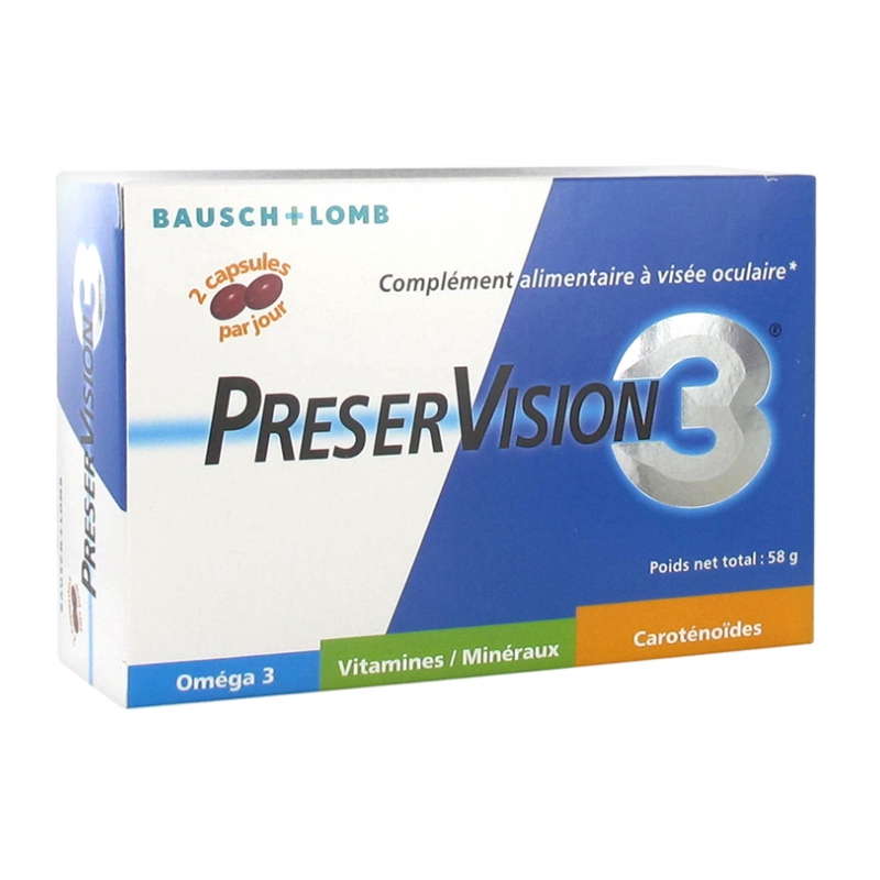 PreserVision 3 -Complément Alimentaire Yeux - 60 Capsules