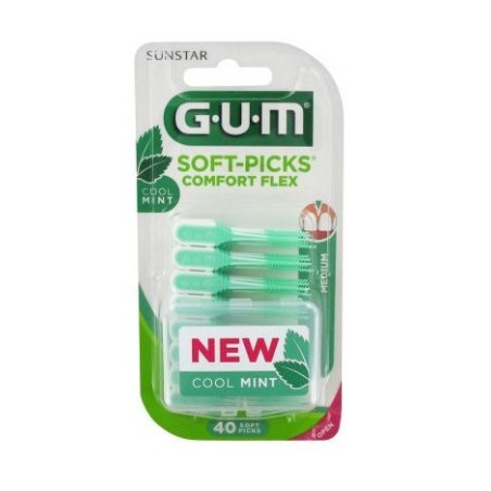  Cure-Dents Médium - Soft Picks Comfort - G.U.M - 40 unités - Gum