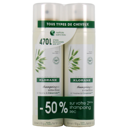 Oat Dry Shampoo - Klorane - 2x150ml