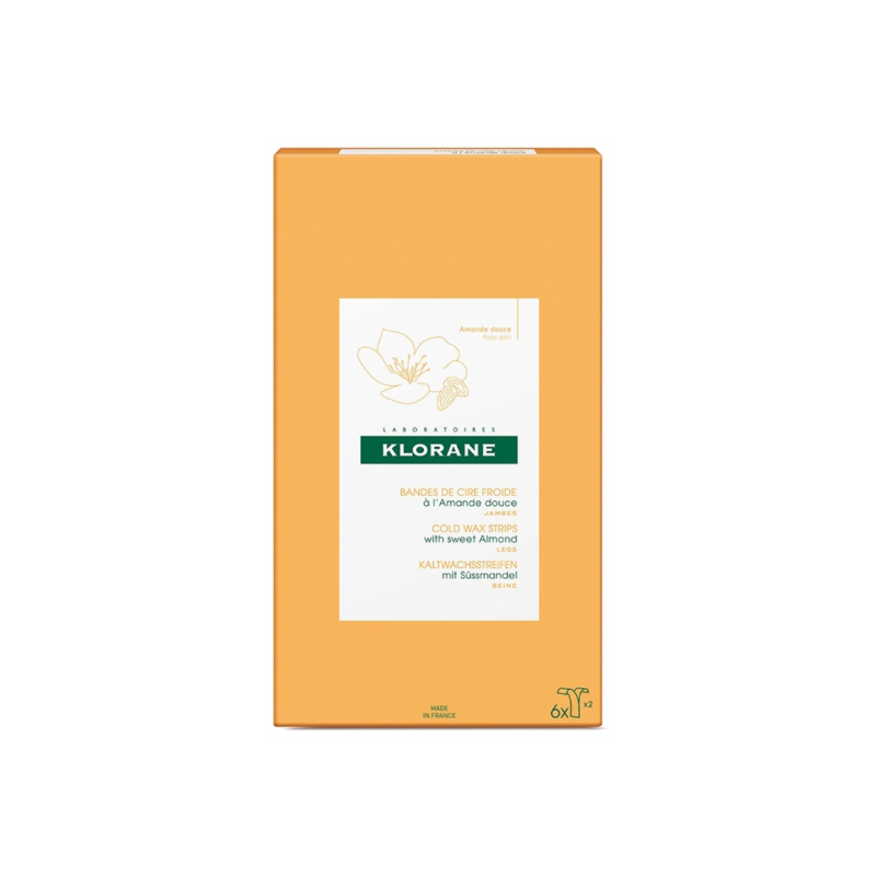 Bandes de Cire Froide à l'Amande Douce - Jambes - Klorane - 6 doubles bandes