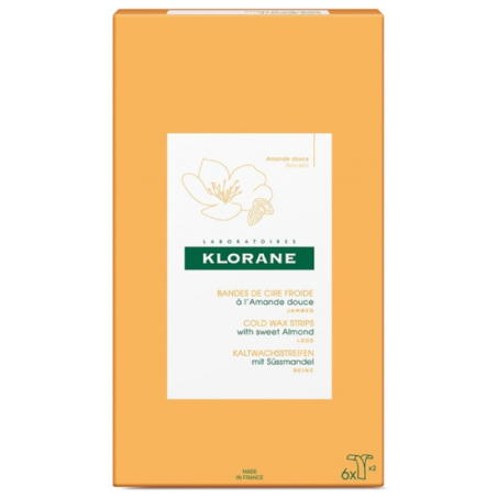 Bandes de Cire Froide à l'Amande Douce - Jambes - Klorane - 6 doubles bandes