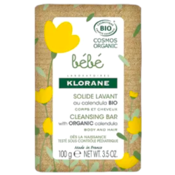 Solide Lavant au Calendula Bio - Corps & Cheveux - Klorane Bébé - 100 g