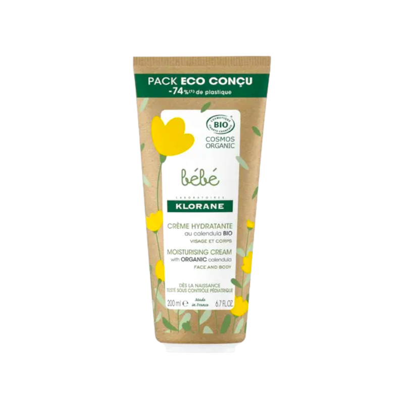 Crème Hydratante au Calendula Bio - Visage & Corps - Klorane Bébé - 200 ml