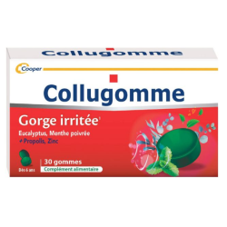 Collugomme - Gorge Irritée - Eucalyptus, Menthe Poivrée - 30 gommes