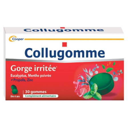 Collugomme - Irritated Throat - Eucalyptus, Peppermint - 30 gummies