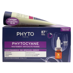 PhytoCyane - Progressive Hair Loss Treatment - Phyto - 12 x 5ml + Free Shampoo