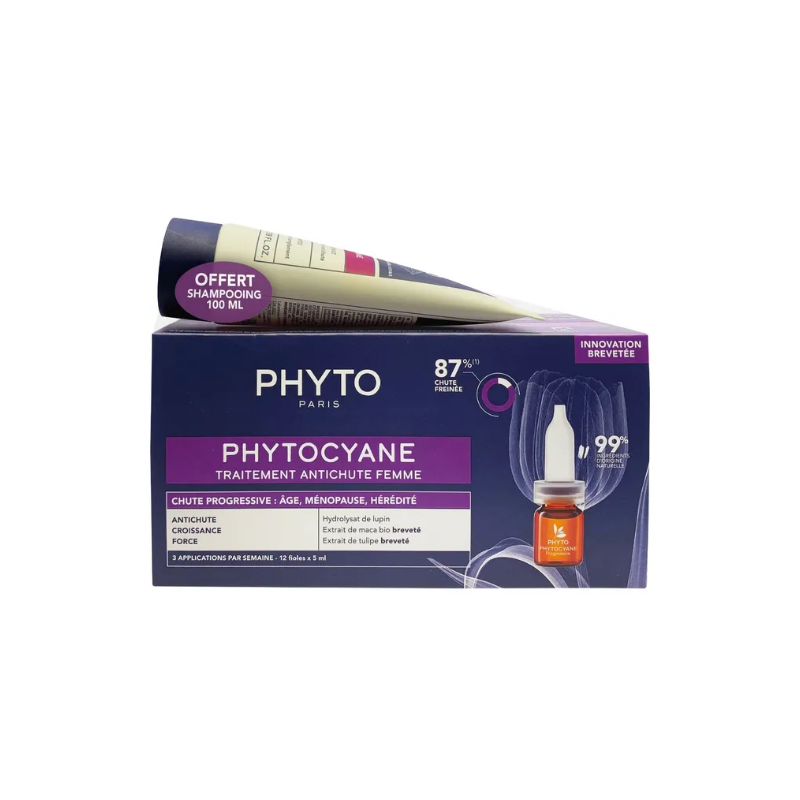 PhytoCyane - Progressive Hair Loss Treatment - Phyto - 12 x 5ml + Free Shampoo