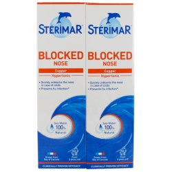 Hypertonic Nasal Spray - Blocked Nose - Sea Water - Stérimar - 2x100 ml