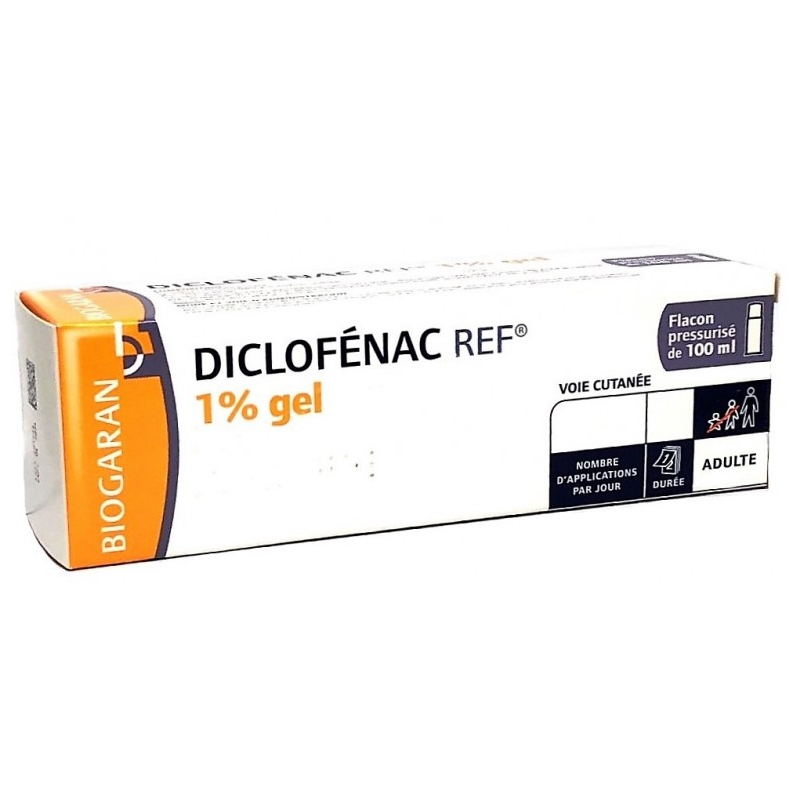 Diclofenac 1% - Anti-inflammatory gel - Biogaran - Pressurized bottle 100ml