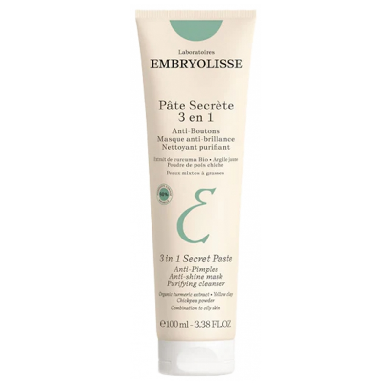 Pâte Secrète 3 en 1 - Anti-boutons, Masque, Nettoyant Purifiant - Embryolisse - 100 ml