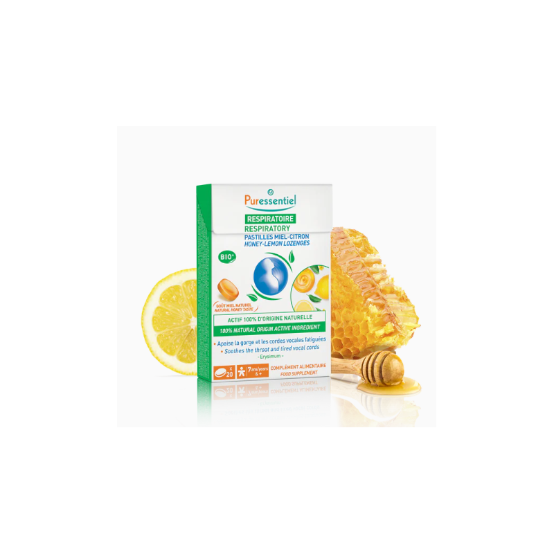 Pastilles Respiratoire Miel-Citron Puressentiel 20 pastilles