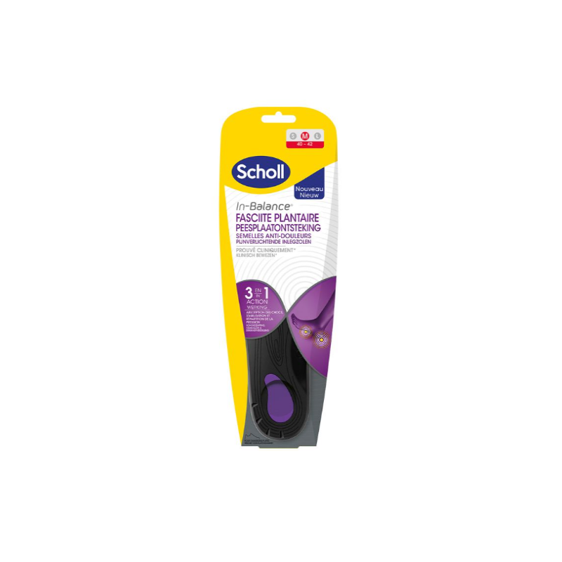 Anti-pain insoles - Plantar Fasciitis - Scholl - Size 40-42 - 1 pair