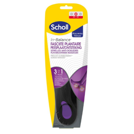 Semelles anti-douleurs - Fasciite Plantaire - Scholl - Taille 40-42 - 1 paire