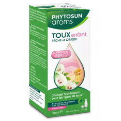 Sirop Enfant Toux Sèche & Grasse - Phytosun Aroms - Arôme Fraise - 120ml