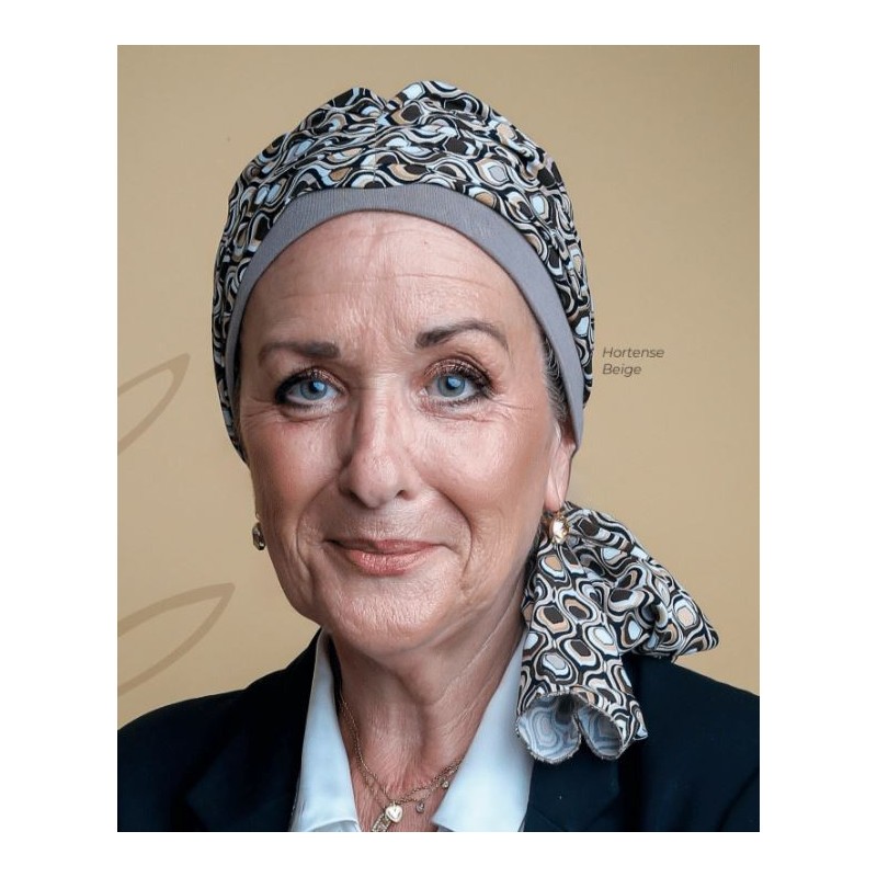 Hortense Beige Turban Hat