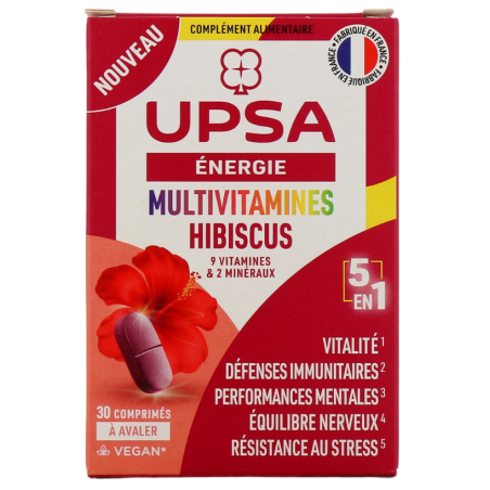 UPSA Energie - Multivitamines Hibiscus - 30 comprimés