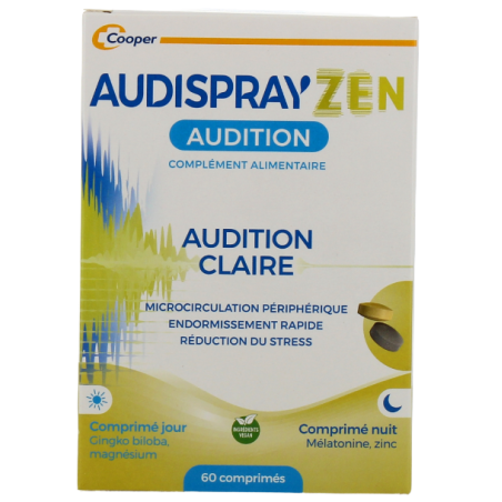AudisprayZen - Audition Claire - Bourdonnements & Sifflements - Cooper - 60 comprimés