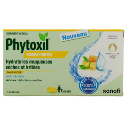 Irritated Throat Lozenges - Moisturizes dry & irritated mucous membranes - Phytoxil - 16 lozenges