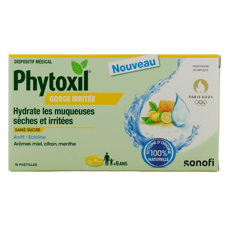 Pastilles Gorge Irritée - Hydrate les muqueuses sèches & Irritées - Phytoxil - 16 pastilles